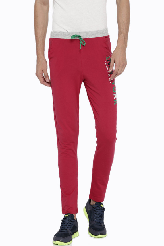 red sport track pants