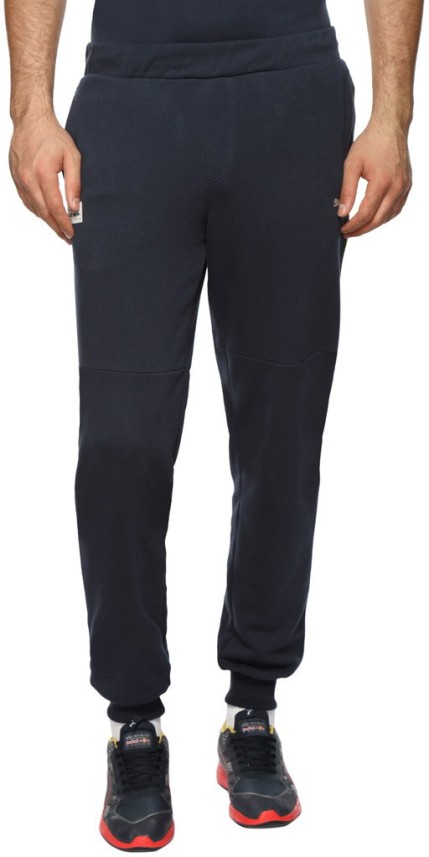 puma solid men's blue track pants