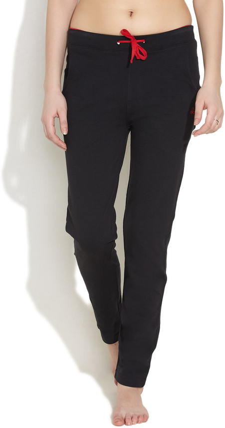 URBAN YOGA Solid Men Black Track Pants 