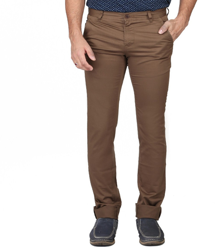 Irony Skinny Fit Men Brown Trousers 