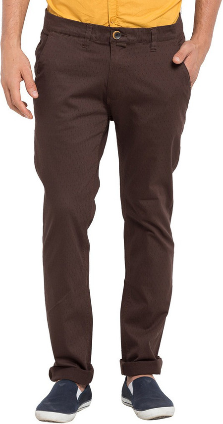 COPPERSTONE Slim Fit Men Brown Trousers 