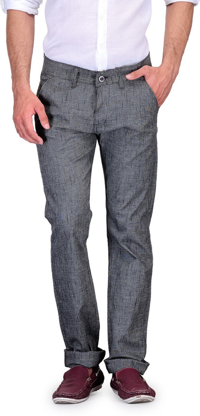 FEVER Slim Fit Men Silver Trousers 