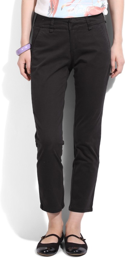 skinny fit black trousers womens