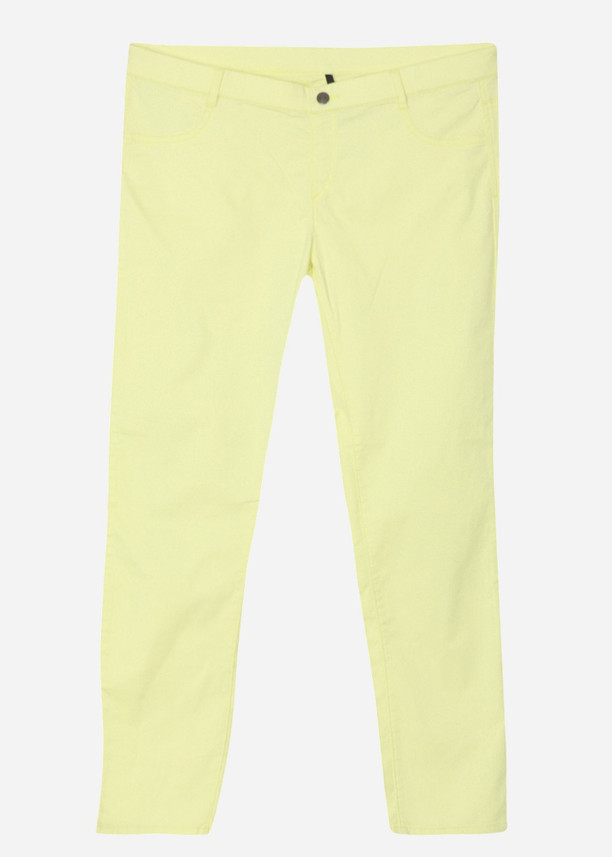 Benetton Slim Fit Women Yellow Trousers 