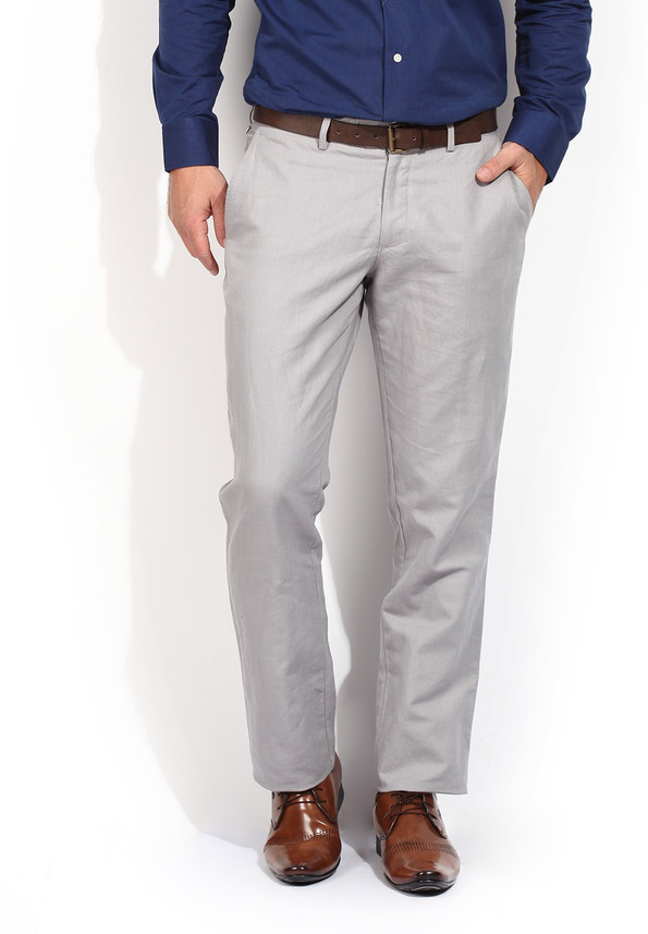 Blackberrys Slim Fit Men Grey Trousers 