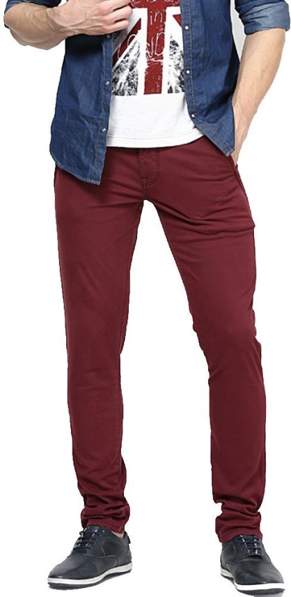 maroon chinos mens