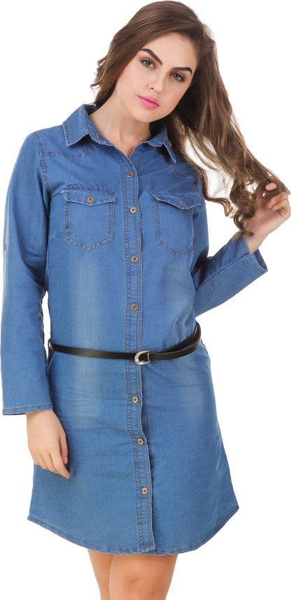Denim dress for ladies on flipkart Clearance
