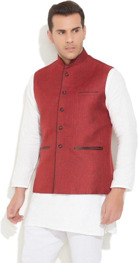 dark red waistcoat