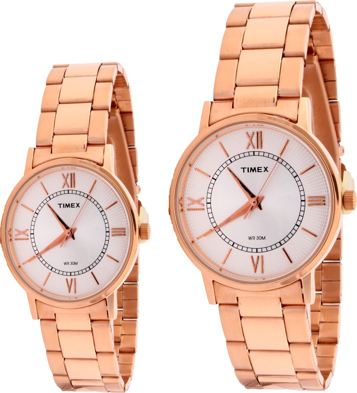 Timex couple best sale watches rose gold