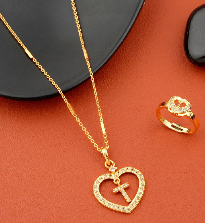 letter Diamond Pendant locket chain 