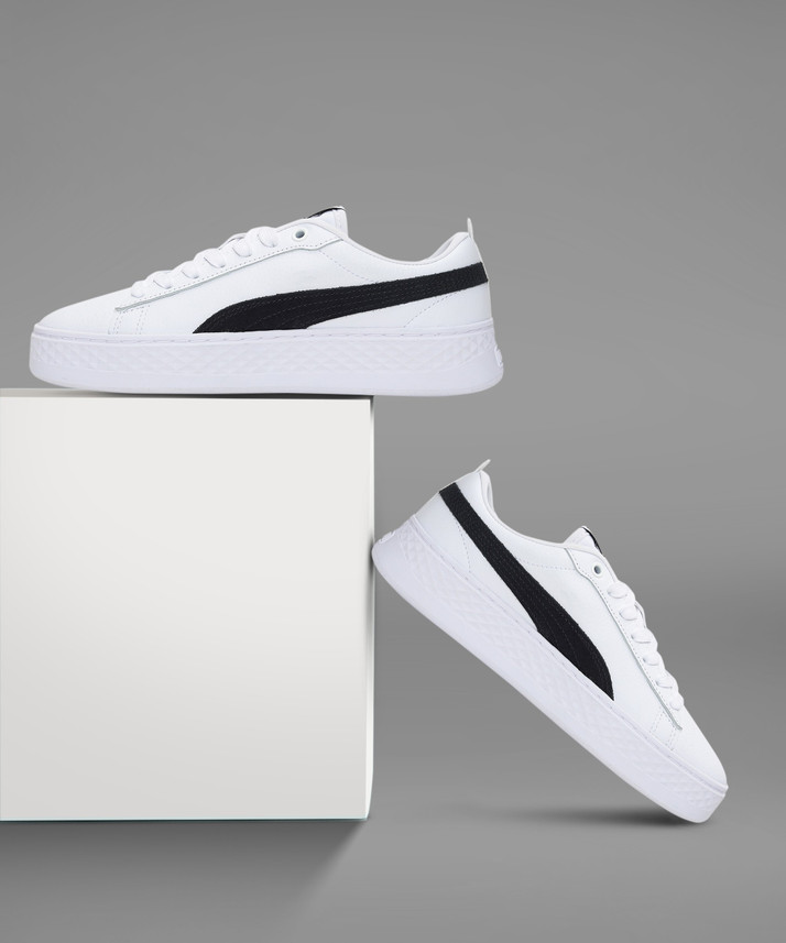 puma smash platform l white