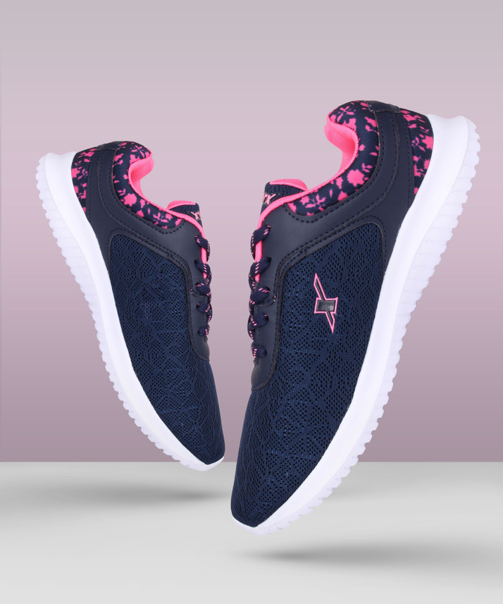 pink and navy blue sneakers