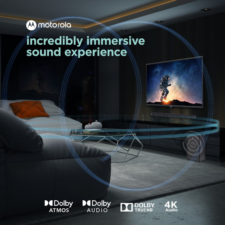 Motorola Amphisoundx 250w 3.1 Dolby Atmos Soundbar With Wireless Subwoofer
