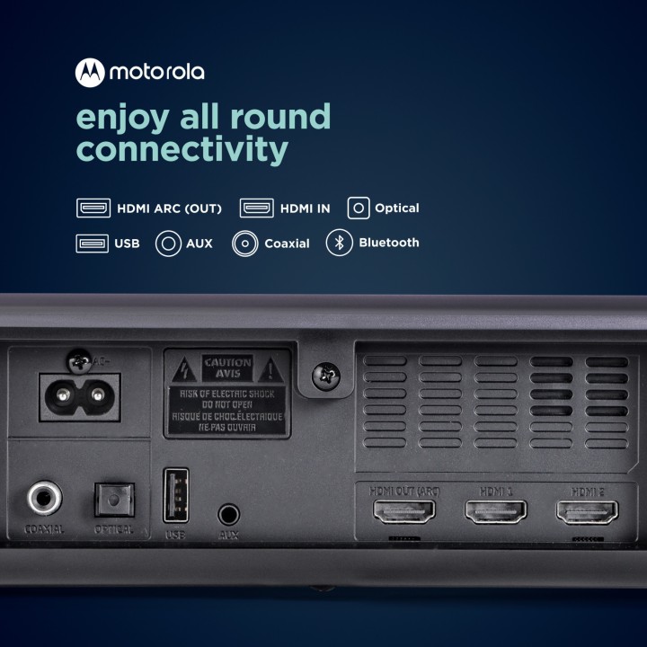 Motorola Amphisoundx 250w 3.1 Dolby Atmos Soundbar With Wireless Subwoofer