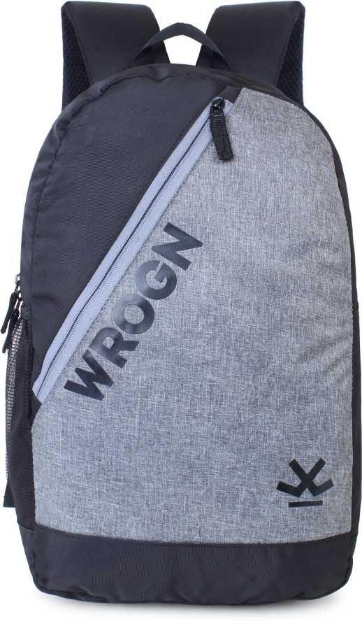 WROGN Medium 25 L Laptop Backpack MEDIUM STYLISH-25LTR BACKPACK. IDEAL FOR SCHOOL,COLLEGE,OFFICE AND TRAVEL(GREY)  (Grey)