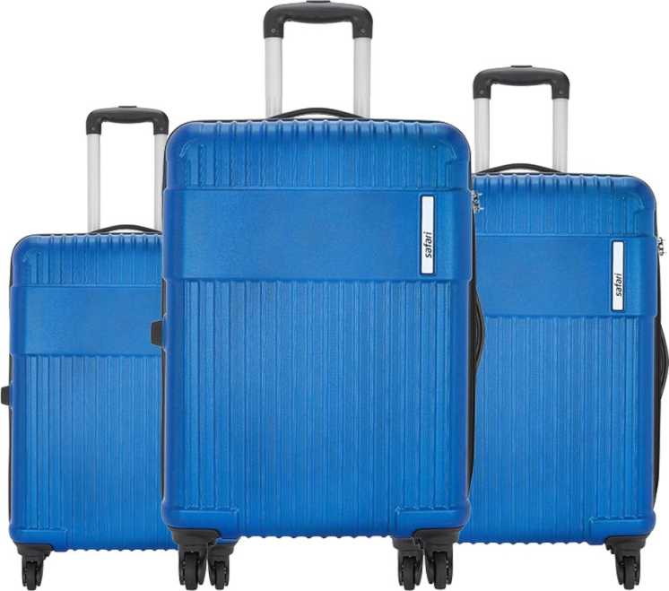 SAFARI Hard Body Set of 3 Luggage – STEALTH Set Of 3 55/65/77 4 – Blue