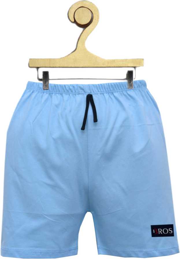 [Size 2 – 3YRS] 3BROS Short For Boys & Girls Casual Solid Cotton Blend  (Light Blue, Pack of 1)