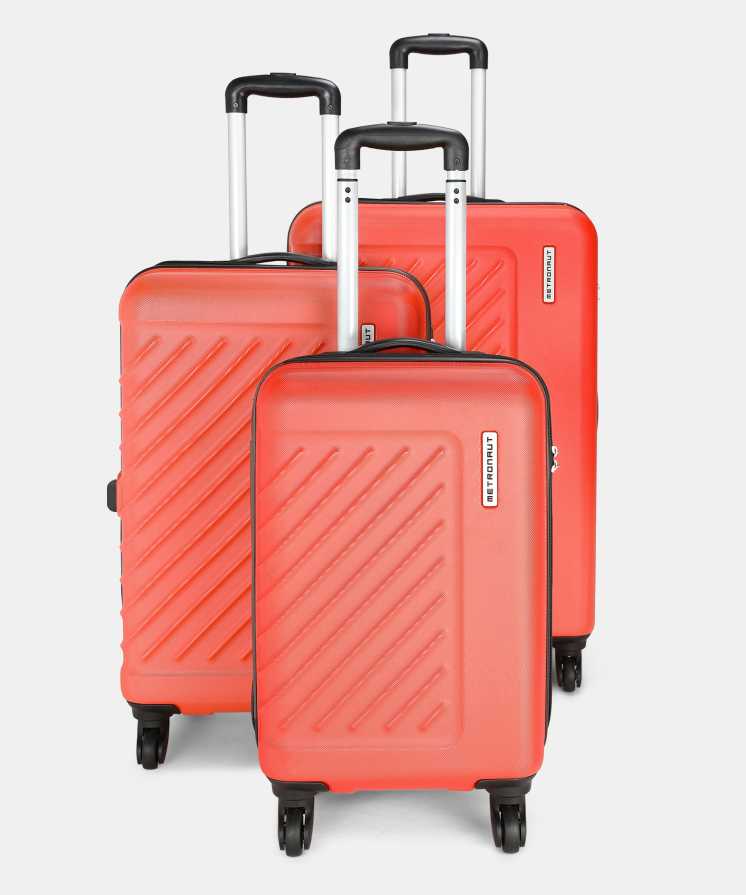 METRONAUT Hard Body Set of 3 Luggage – TRACK- Scarlet Red- Combo Set (30″+26″+22″) – Red