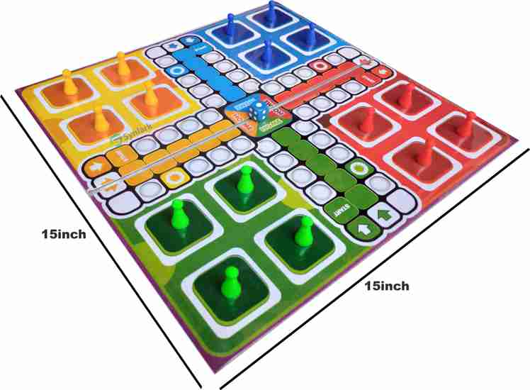 Synlark 15 inch 2 in 1 Ludo Snakes & Ladders Game, Ludo