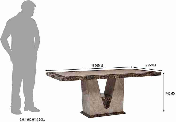 Durian SIBERIAN DINING SET Stone 6 Seater Dining Set Price in India