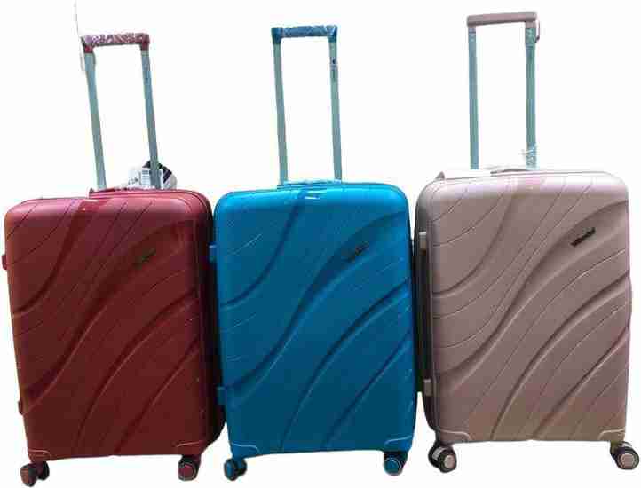 FM AMERICAN RIDER Hard body set of 3 luggage photon trolley set 55+65