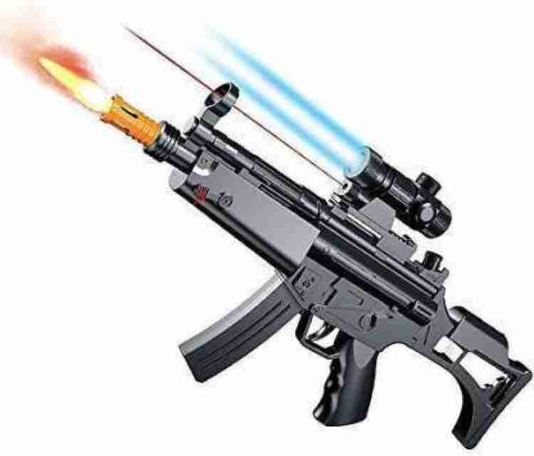 Lifestylesection Mp5 Toy Gun For Kids With Flashing Light Sound Smoke