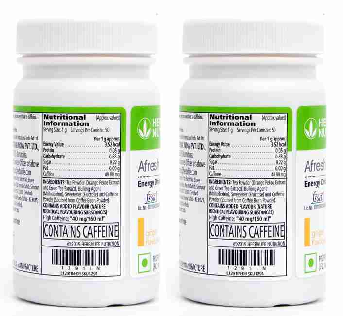 HERBALIFE Afresh Energy Drink Lemon And Ginger Flavour Energy Drink
