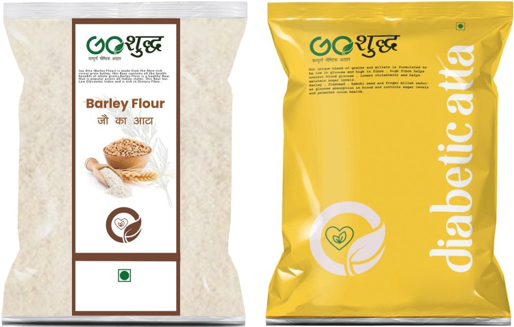 Goshudh Premium Quality Jau Atta (Barley Flour)-2Kg & Diabetic Atta ...