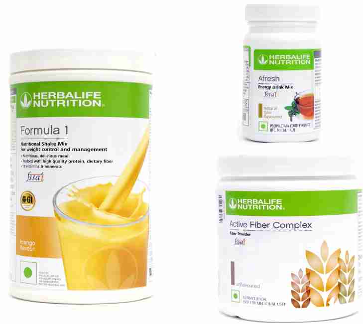 Herbalife Nutrition FORMULA-1 MANGO-500+FIBER COMPLEX-200+AFRESH TULSI ...