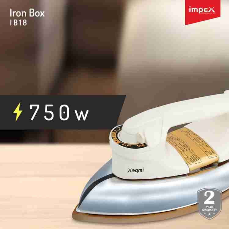 IMPEX Electric Iron Box IB 18 750 Dry Iron Price in India Buy IMPEX Electric Iron Box IB 18