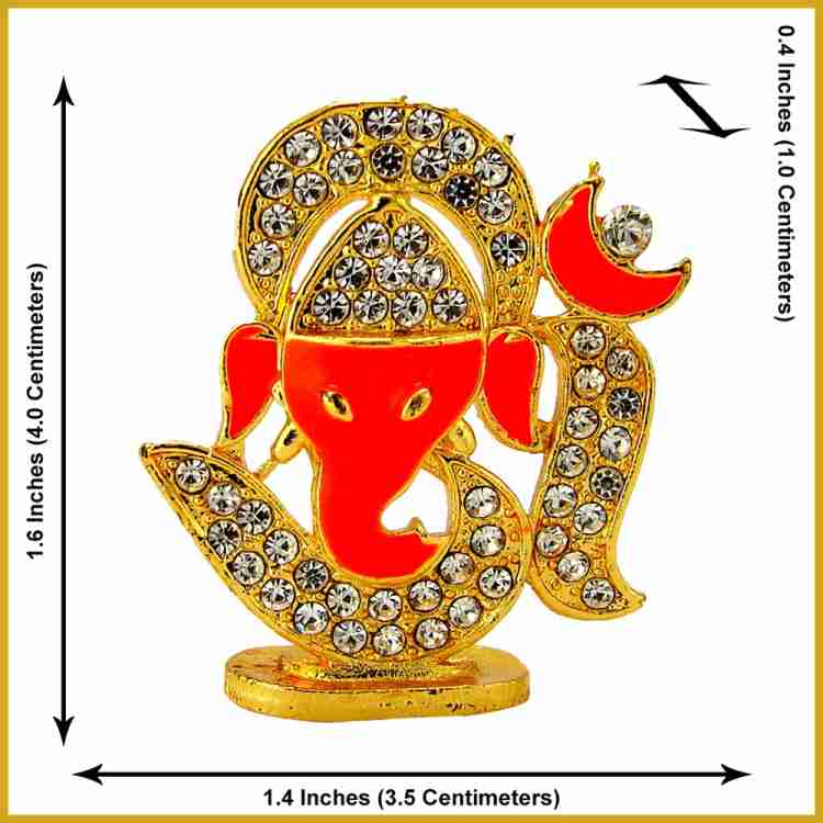 Le Exotica Lord Ganesha & Holy Symbol Om Idol With Golden 