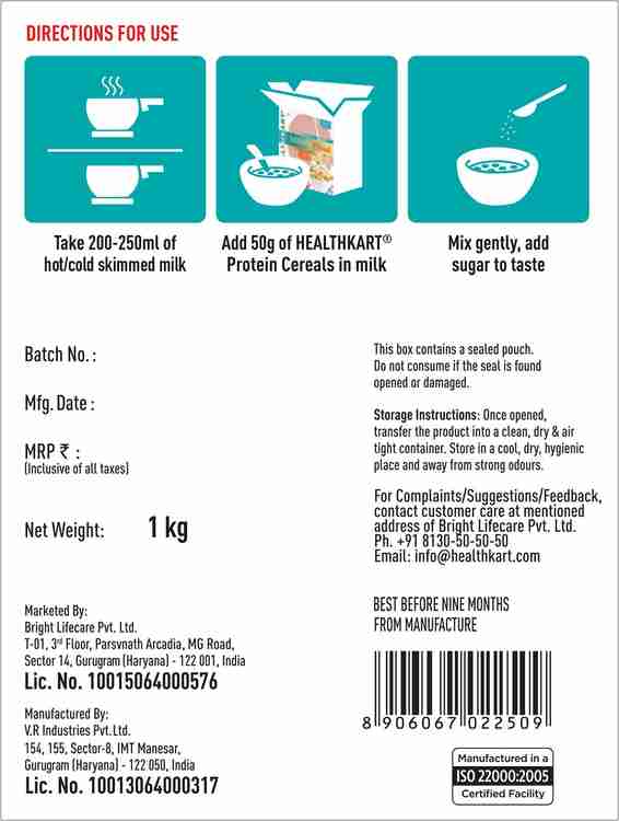 HEALTHKART Breakfast Cereal, with high Protein, Oats, Soy flakes