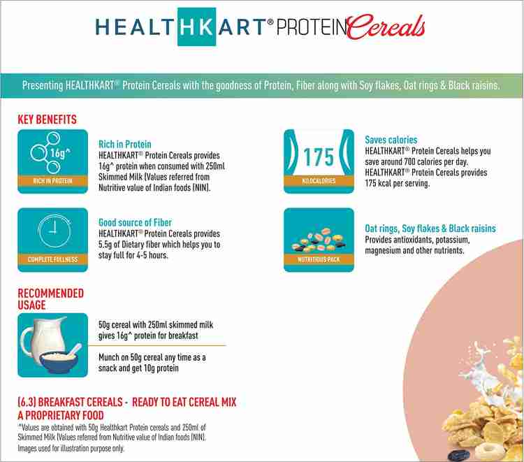 HEALTHKART Breakfast Cereal, with high Protein, Oats, Soy flakes