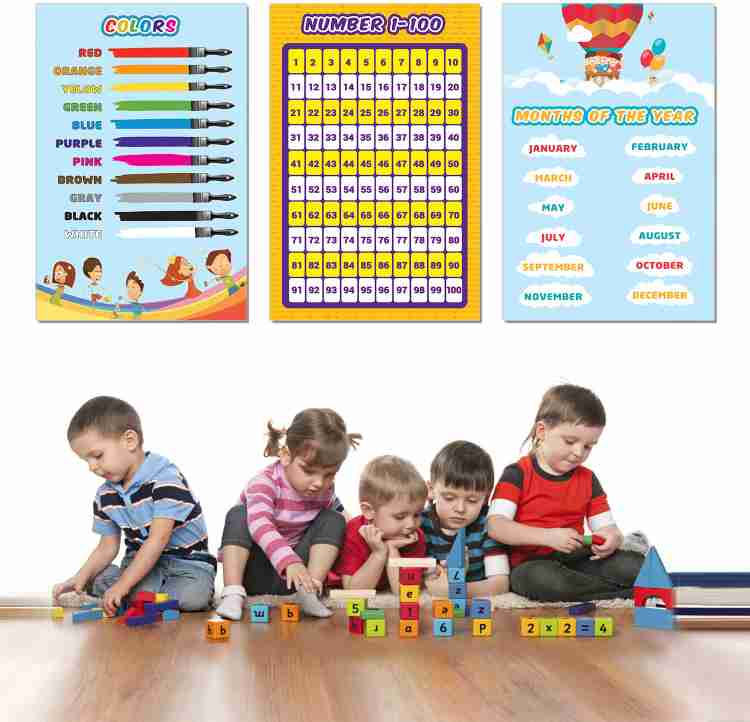 Kids posters for learning – Set of 10 – Big educational ABCD alphabet ...