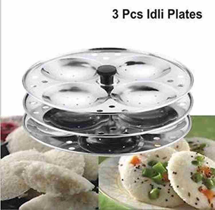 Z AND CREATION Stainless Steel 3Rack Idli Stand, Makes 12 Idlis