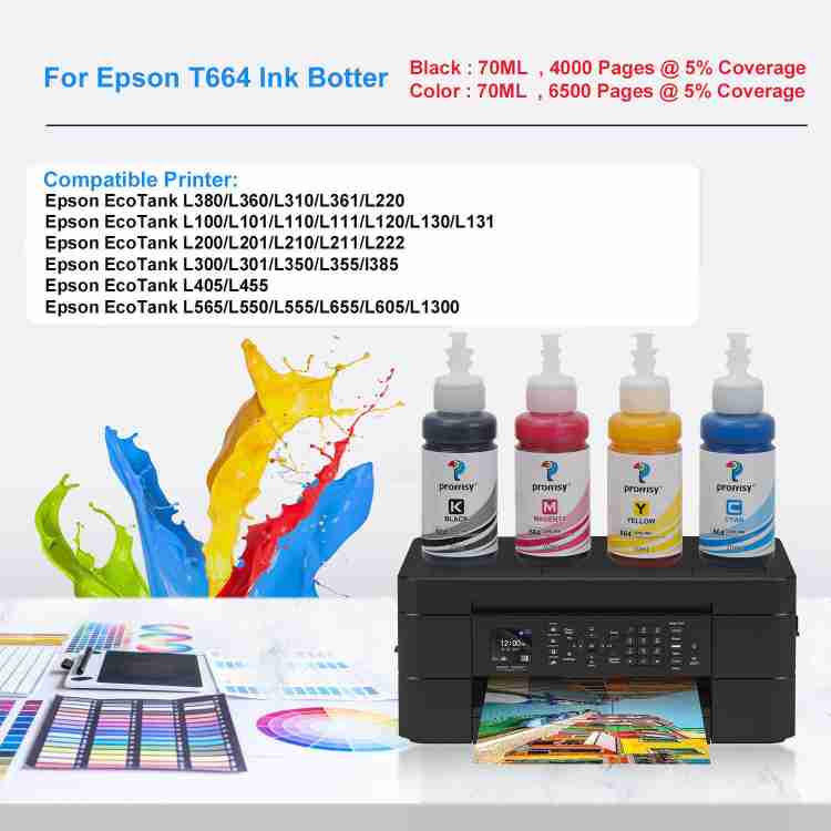 proffisy Ink Refill dye ink for Epson T664 Compatible L1300,L310,L361
