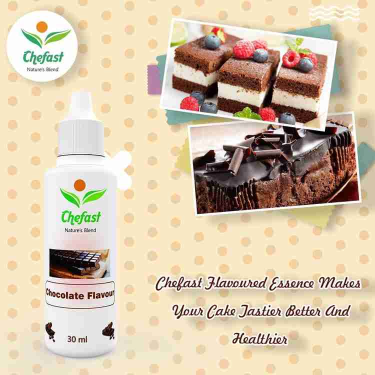 Chefast Pack of 4 Baking Essence Flavour of Chocolate, Saffron, Red