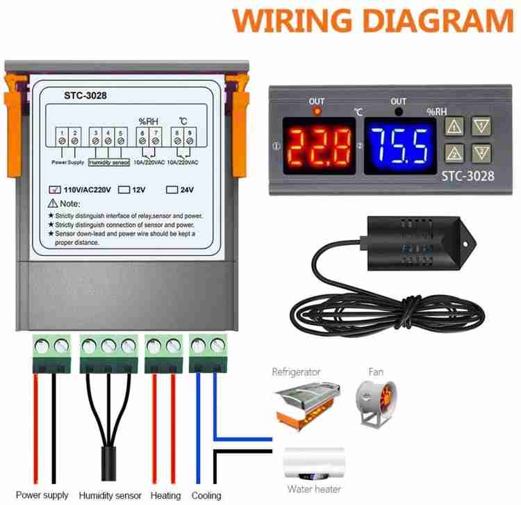 WE BLEED INDIA W3028 / STC 3028 Digital Temperature Humidity Controller