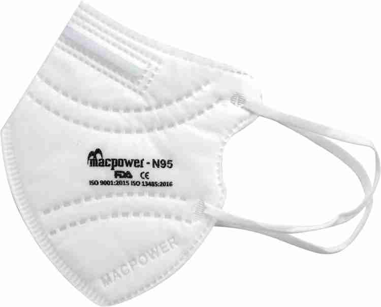 Macpower ISI Approved N95 Mask white(Pack of 25), Earloop Style, 5