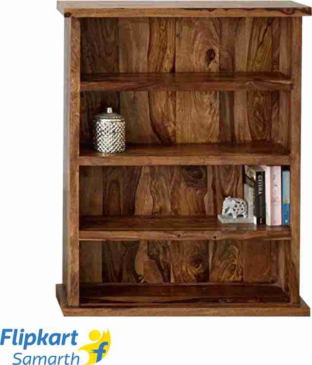 DOKRI Sheesham Wood Wall Book Shelf for Living Room Honey Finish