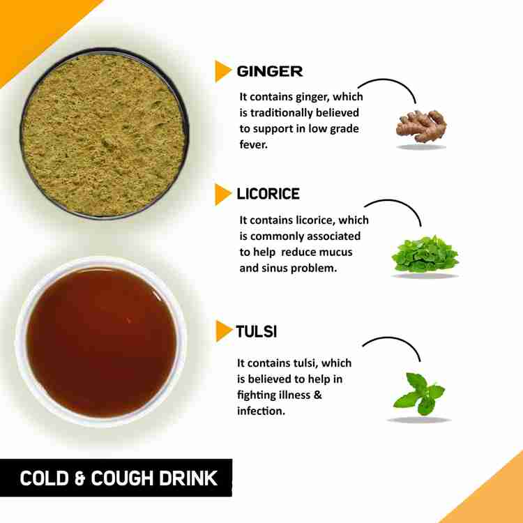 justvedic Cough and Cold Drink (1Month, 60g) + Frother Immunity, Sore