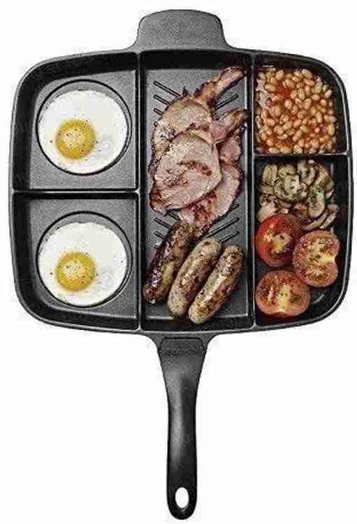 Flipco Magic pan Double Sided 5 in 1 NonStick Pan for Grill Roasting