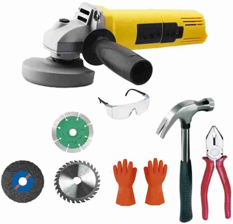 My Factor 100mm Angle Grinder with Blade,Hammer,Plier,Safety Goggles