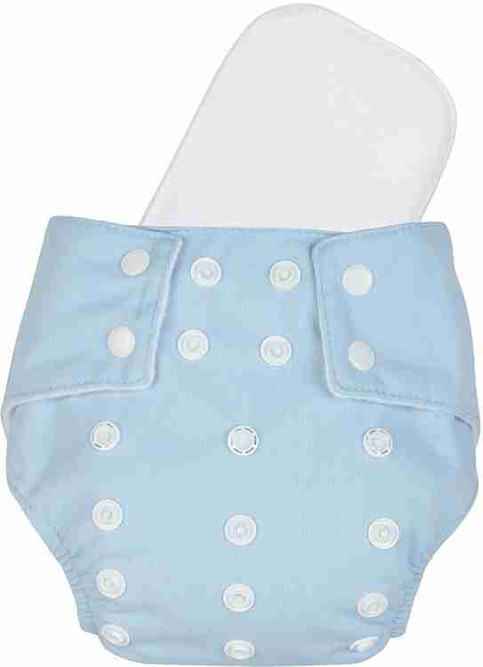 ZIIFOX 100 Cloth Diaper for Babies (03 years) with White Insert Pads ( Skyblue) S M Buy