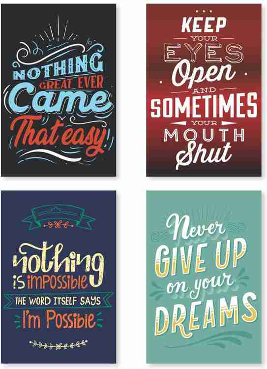 Motivational Poster Quotes Wall Design For Living Room Drawing Room Poster Paper Print Price in