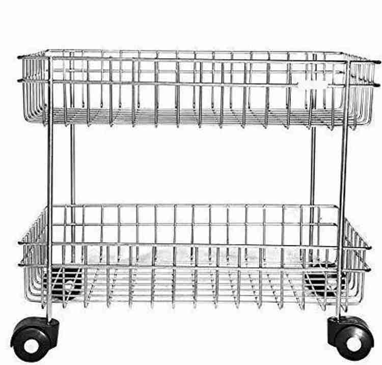 KDH Multipurpose Vegetable Kitchen 2 Layer Trolley Stainless Steel