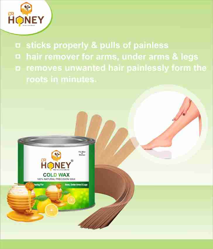 DR.HONEY cold wax 600.124 gram wax smooth and Organic waxing on arms