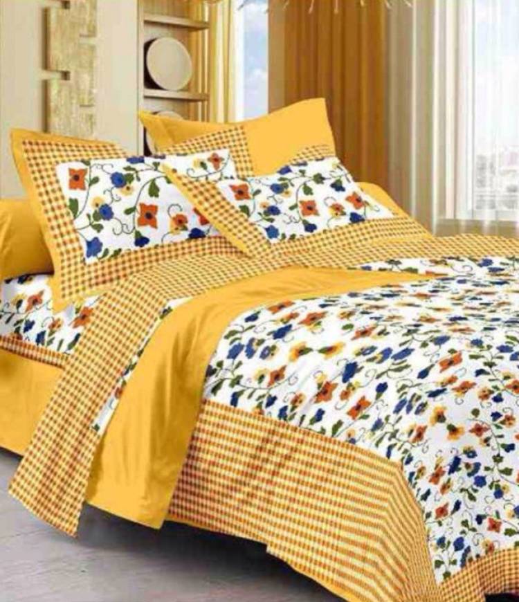 100% cotton bedsheet 300 TC Cotton Double King Printed Bedsheet