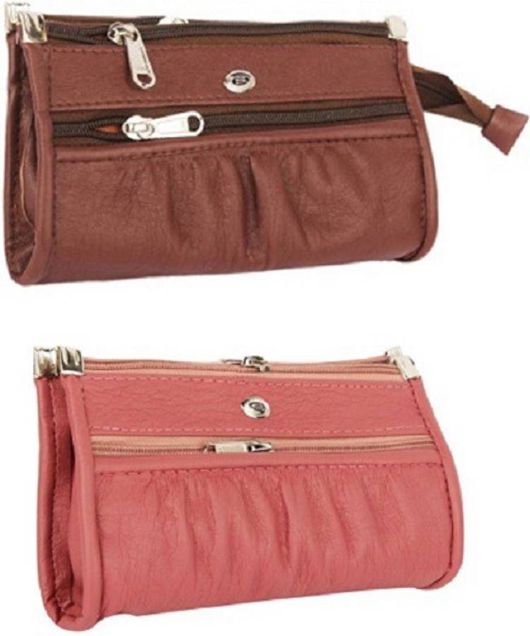 Casual Brown, Pink  Clutch