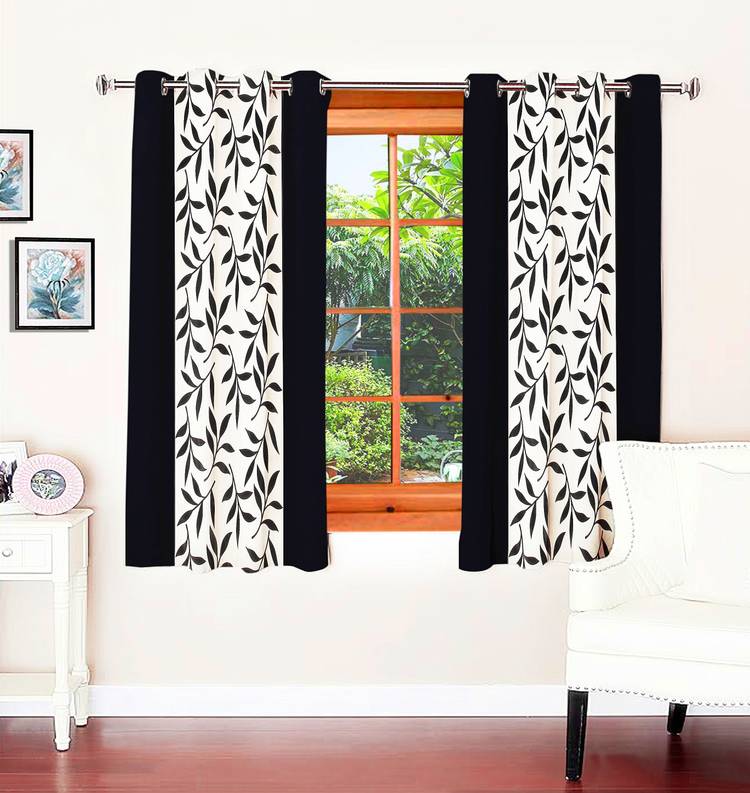 Optimistic Home Furnishing 150 cm (5 ft) Polyester Window Curtain (Pack Of 2)